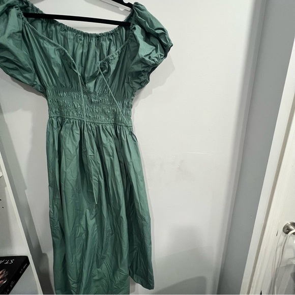 Tie detail shirred midi maxi dress large - Picture 6 of 8